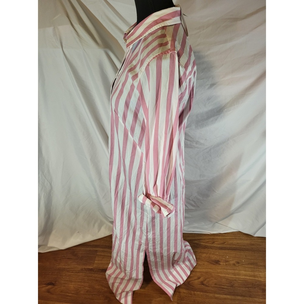 NWT j crew Long-sleeve button-up shirt-dress in pink striped poplin Size 6 - Picture 4 of 7